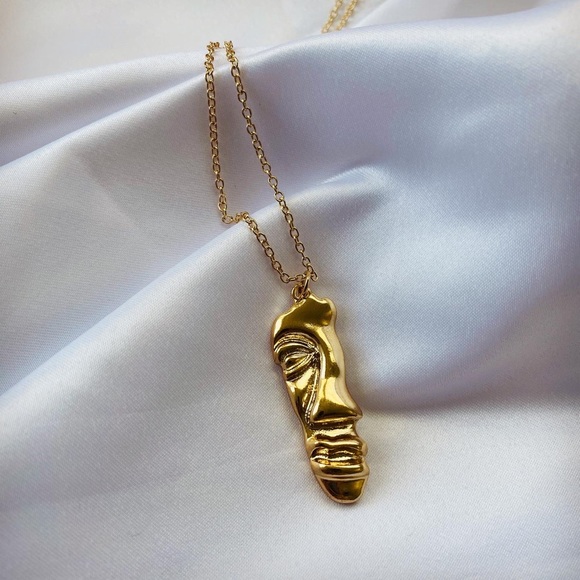 Opera Art Half Face Long Necklace Pendant - Picture 6 of 9